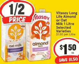 IGA Vitasoy Long  Life Almond or oat milk offer