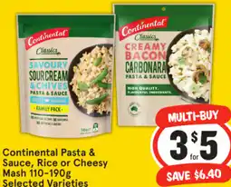 IGA Continental Pasta & Sauce, Rice or Cheesy Mash offer