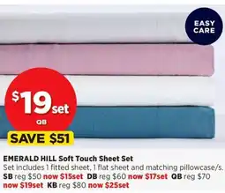 Spotlight EMERALD HILL Soft Touch Sheet Set offer