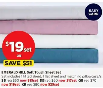 Spotlight EMERALD HILL Soft Touch Sheet Set offer