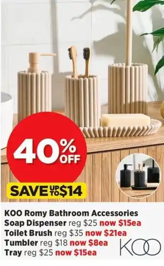 Spotlight KOO Romy Bathroom Accessories Soap Dispenser offer