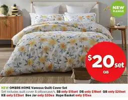 Spotlight NEW OMBRE HOME Vanessa Quilt Cover Set offer