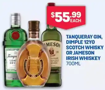 Bottlemart Tanqueray gin, dimple 12yo, scotch whisky offer