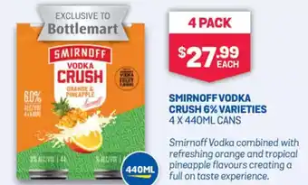 Bottlemart Smirnoff vodka offer