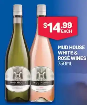 Bottlemart Mud house white & rosé wines offer