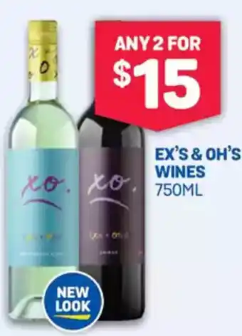 Bottlemart Ex's & oh's wines offer