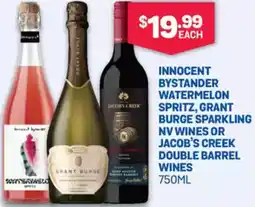 Bottlemart Jacob's creek, grant burge, innocent bystander watermelon offer