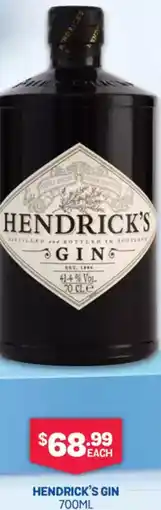 Bottlemart Hendrick's gin offer