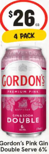 IGA Liquor Gordon's Pink Gin Double Serve 6% offer