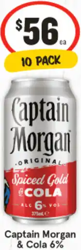 IGA Liquor Captain Morgan & Cola 6% offer