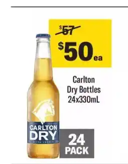 Liquorland Carlton Dry Bottles 24x330mL offer