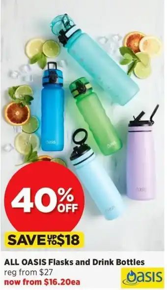 Spotlight ALL OASIS Flasks and Drink Bottles offer