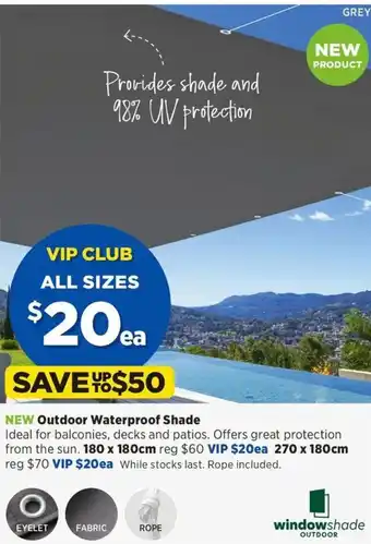 Spotlight Outdoor Waterproof Shade 180 x 180 cm offer