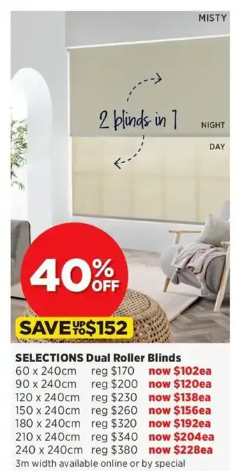 Spotlight Dual Roller Blinds 180 x 240cm offer