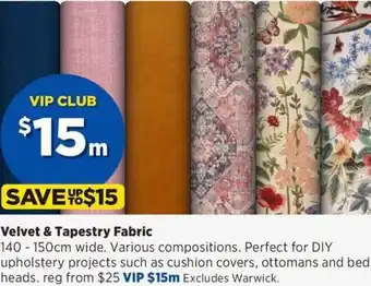 Spotlight Velvet & Tapestry Fabric offer