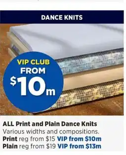 Spotlight ALL Print and Plain Dance Knits offer