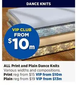 Spotlight ALL Print and Plain Dance Knits offer