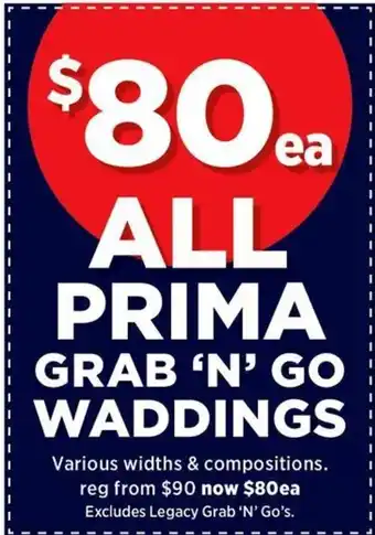 Spotlight All Prima Grab 'N' Go Waddings offer