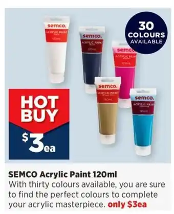 Spotlight SEMCO Acrylic Paint offer