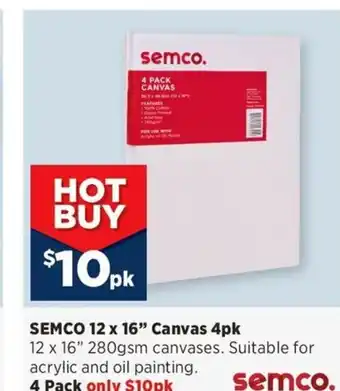 Spotlight SEMCO 12 x 16" Canvas 4pk offer