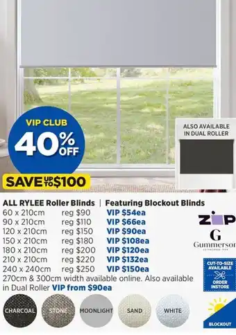 Spotlight Rylee Roller Blinds 60 x 210cm offer