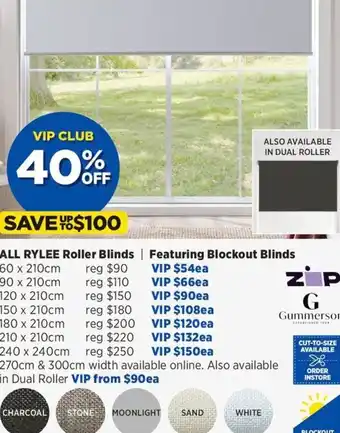 Spotlight Rylee Roller Blinds 90 x 210cm offer