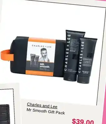 Myer Charles and Lee Mr Smooth Gift Pack offer