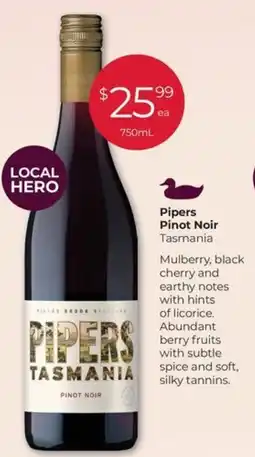 Porters Pipers Pinot Noir Tasmania offer