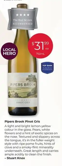 Porters Pipers Brook Pinot Gris offer