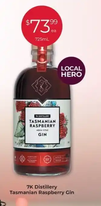 Porters 7K Distillery Tasmanian Raspberry Gin offer