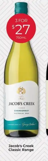 Porters Jacob's Creek Classic Range offer