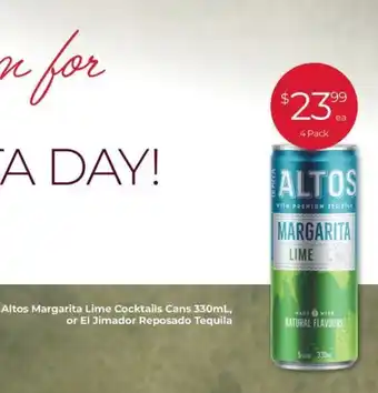 Porters Altos Margarita Lime Cocktails Cans 330mL offer