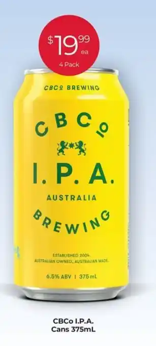 Porters CBCO I.P.A. Cans 375mL offer