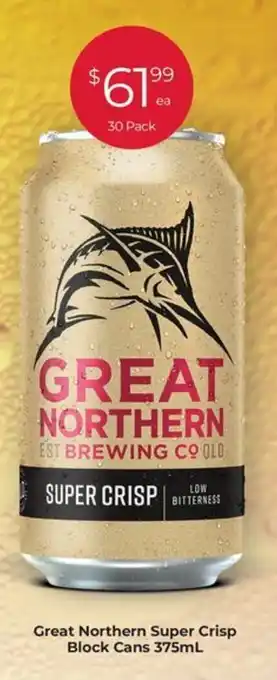 Porters Great Northern Super Crisp Block Cans 375mL offer