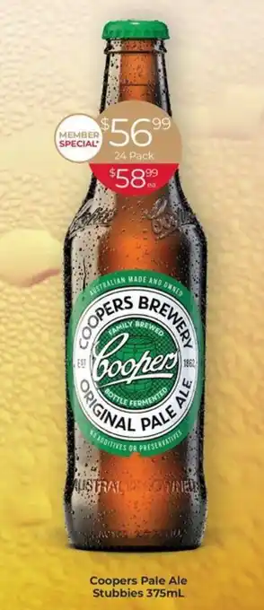 Porters Coopers Pale Ale Stubbies 375mL offer