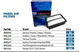 Burson Auto Parts Panel Air Filters WA5042 offer