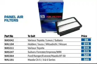 Burson Auto Parts Panel Air Filters WA5042 offer