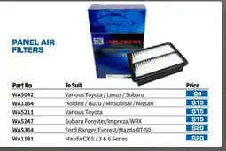 Burson Auto Parts Panel Air Filters WA5364 offer