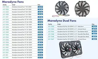 Burson Auto Parts Maradyne Fans offer