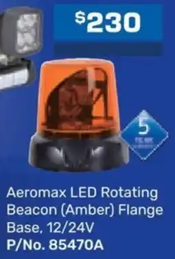 Burson Auto Parts Aeromax LED Rotating Beacon Amber Flange Base offer