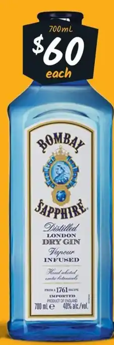 Cellarbrations Bombay sapphire london dry gin offer