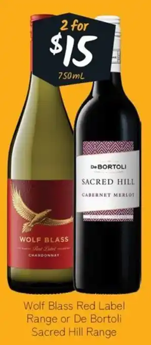 Cellarbrations Wolf blass de bortoli offer