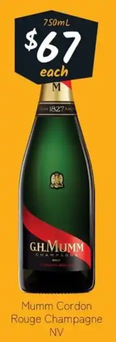 Cellarbrations Mumm Cordon Rouge Champagne NV offer