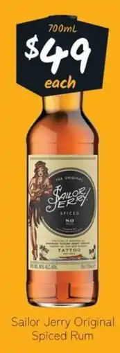 Cellarbrations Sailor Jerry Original Spiced Rum offer