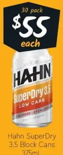 Cellarbrations Hahn SuperDry offer