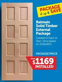 Doors Plus Balmain Solid Timber External Package offer