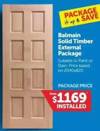 Doors Plus Balmain Solid Timber External Package offer