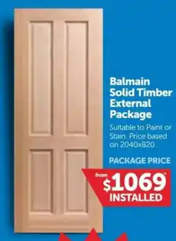 Doors Plus Balmain Solid Timber External Package offer