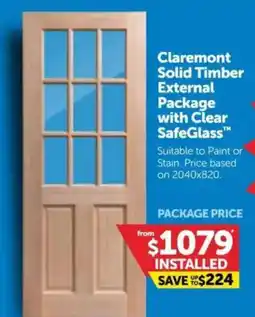 Doors Plus Claremont Solid Timber External Package offer