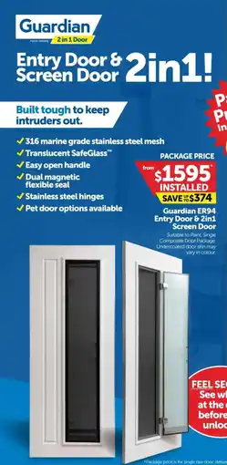 Doors Plus Entry Door & Screen Door 2in1 offer